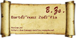 Bartánusz Zsófia névjegykártya